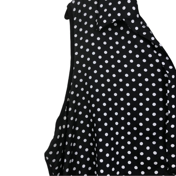 Valerie Bertinelli Sleeveless Polkadot Tunic top Hi Lo Hem, Mixed Media, SZ 2X - Picture 4 of 6